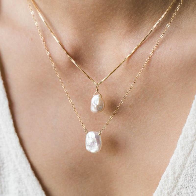 Colar de pérola natural de água doce - Ouro 14K - Pérolla Oficial