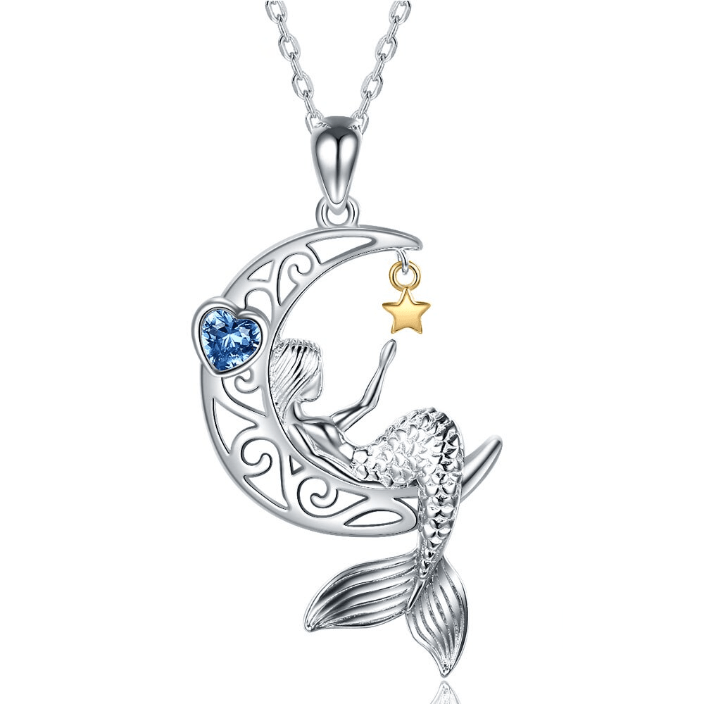 Colar Sereia ao luar Prata 925 com zirconia - Pérolla Oficial