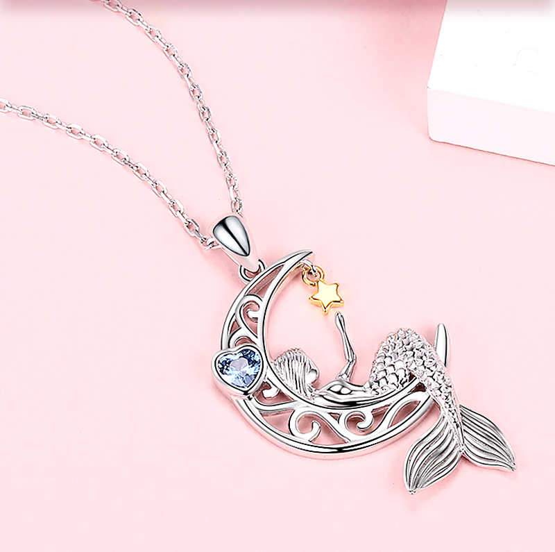 Colar Sereia ao luar Prata 925 com zirconia - Pérolla Oficial